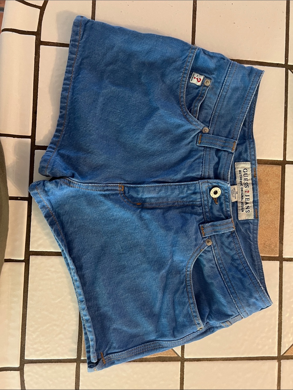 GUESS Women's Blue Denim High-Rise Shorts
